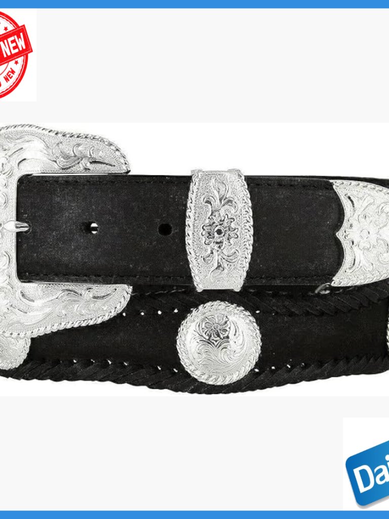 Genuine Leather Western Belt 1.5" Wide With Conchos Buckle Set